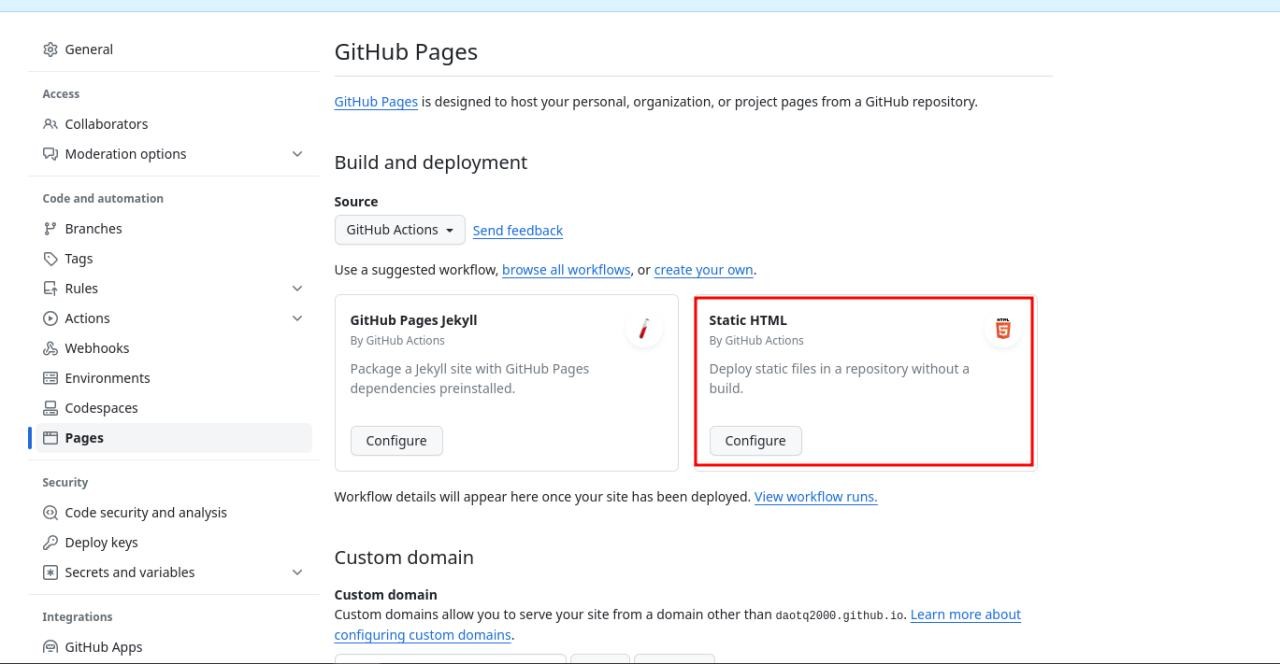 CICD Auto Deploy Static Page With GitHub