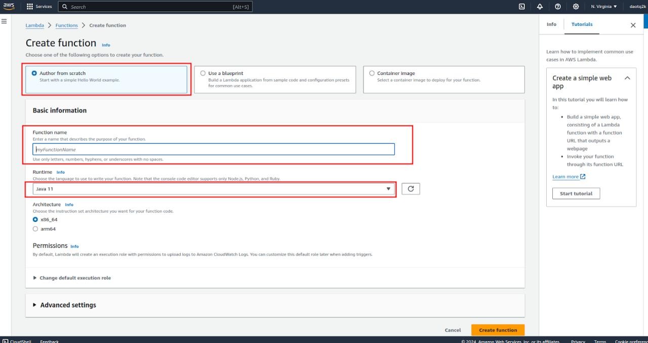 Create Lambda function and deploy